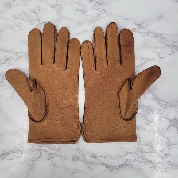 Gates Vintage Deerskin Men's Tan Leather Gloves - Picture 2 of 9